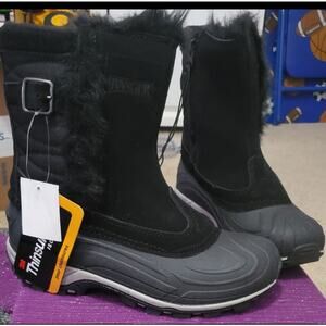 Ranger Womens Cardinal Duck Boot Black Zip Up Size 6 Thinsulate